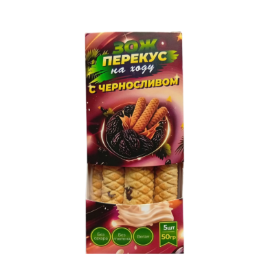 Печенье БИО  "Здоровый перекус" с наполнителем чернослив, 50 гр. РФ