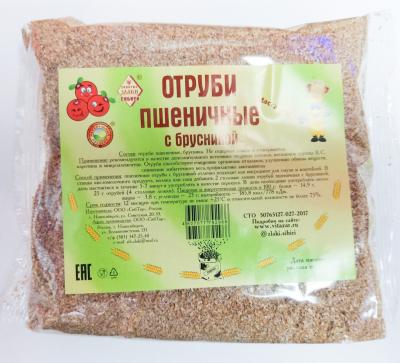 Отруби пшеничные С БРУСНИКОЙ "Злаки Сибири", 200 гр.