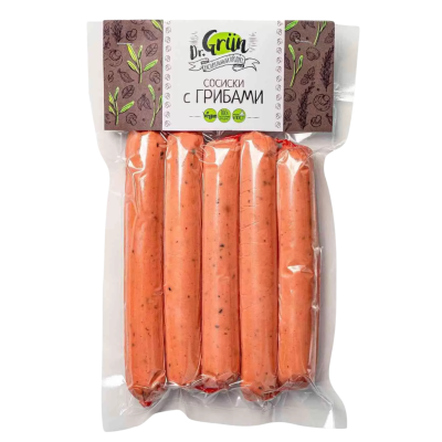 Продукт растительный Сосиски "С грибами" Dr. Grün 300 гр. РФ