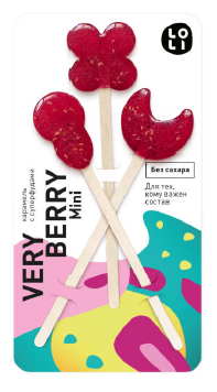 Карамель LO-LI " VERY BERRY" mini фигурные (без сахара)