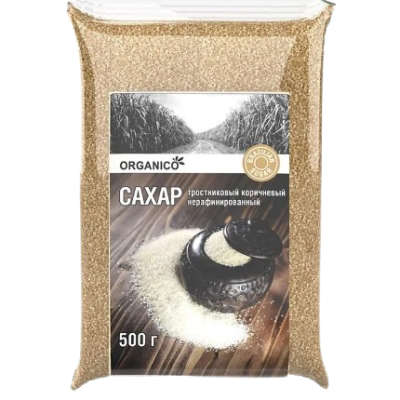 Сахар тростниковый "ORGANICO" Мусковадо темный 500гр.