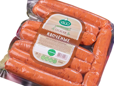 Продукт растит. Сосиски копченые "Vego"  500 гр. РФ