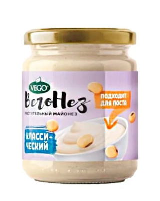 Продукт растительный. Соус майонезный "Вегонез классический", 450гр