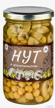 Нут консервированный стерилизованный с грибами 350 мл.