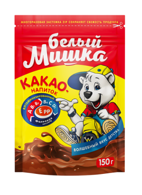 Какао-напиток гранула БЕЛЫЙ МИШКА ZIP 150гр. РФ
