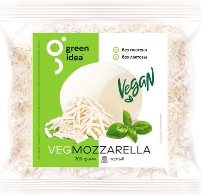 Готовый пищевой продукт на основе крахмала со вкусом сыра "Моцарелла" "Green Idea"  тёртый  200 гр
