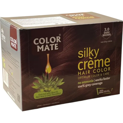 Крем-краска для волос COLOR MATE silky creme темно-коричневый  . Индия.