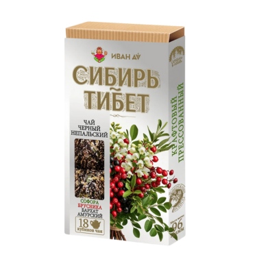 "Сибирь-Тибет" с бархатом амурским, софорой и брусникой, (плитка 96 г)..