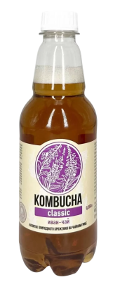 Напиток безалкогольный натурального брожения на чайном грибе " KOMBUCHA-CLASSIC" 0,35 л. РФ
