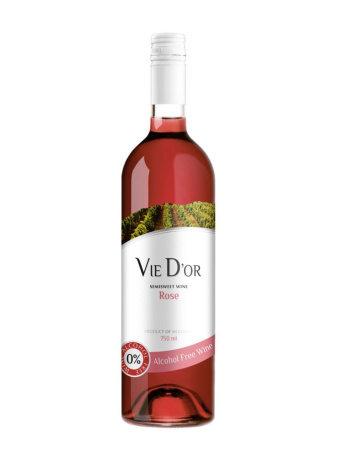 Вино виноградное "VIE DOR" безалкогольное розовое п/сладкое 0.75 л