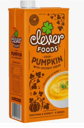 Тыквенный крем-суп с  "Кокосовыми сливками" "Clever Foods"  1л. РБ