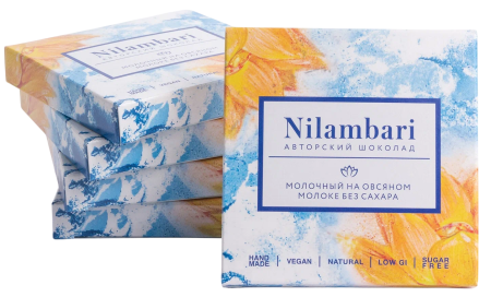 Шоколад молочный на овсяном молоке без сахара "Nilambari"  65 г