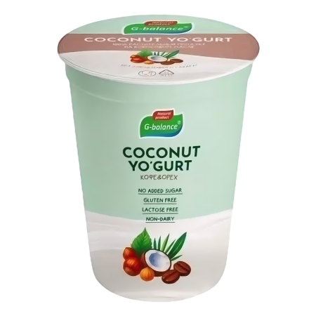 Продукт кокосовый питьевой "COCONUT YO'GURT Кофе со вкусом ореха" на йогуртовой закваске обогащенный пробиотиками, 220 гр., РФ