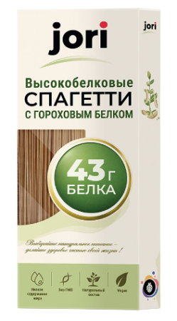 Спагетти высокобелковые с гороховым белком jori, 200 гр.