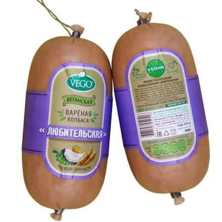 Продукт растит. Колбаса вареная Любительская "Vego"  500 г