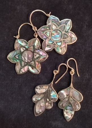 Серьги перламутр (большие) Индия