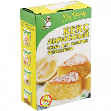 Смесь для выпечки Безбелковая "Кекс лимонный" "Мак Мастер", 400 г