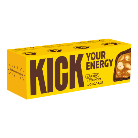 Батончик арахисовый в темном шоколаде "Kick"  45 гр. РФ