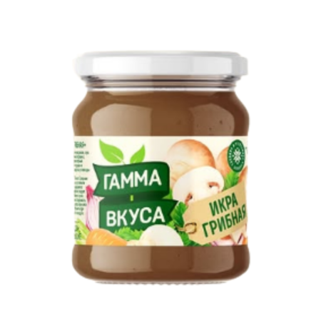 Консервы закусочные "Икра Грибная" Стерилизованная "Гамма Вкуса" 240гр.