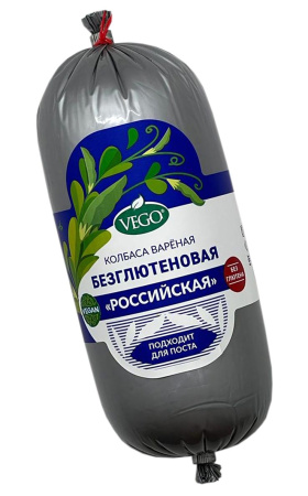 Продукт растит. колбаса вареная  "Российская" "Vego" 500 гр.