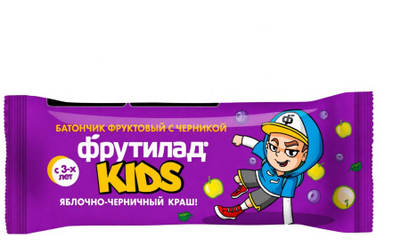 Фруктовый батончик с черникой  "Фрутилад KIDS яблочно-черничный краш"  25 гр.