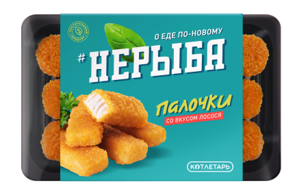 Полуфабрикаты из соевых продуктов замороженные Палочки веган "неРыба" со вкусом лосося  300 гр.