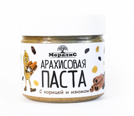 Арахисовая паста  с корицей и изюмом, "Мералис" 300 гр. РФ