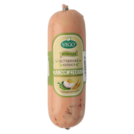 Продукт растит. Колбаса ветчинная классическая "Vego" 400 гр.