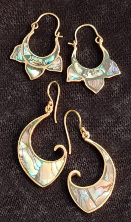 Серьги перламутр (маленькие) Индия