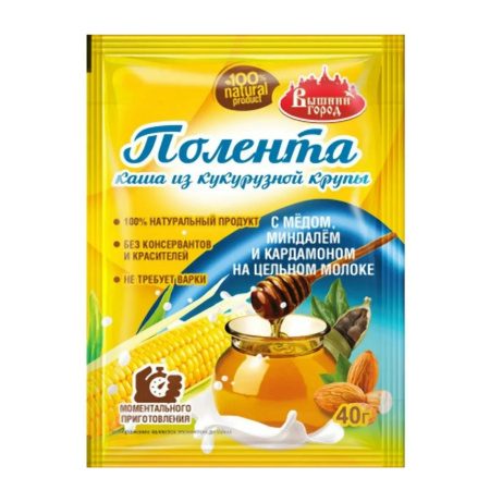 Каша из кукурузной крупы "Вышний город" Полента с мёдом, миндалем, кардамоном 40 гр.