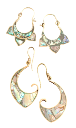 Серьги перламутр (маленькие) Индия