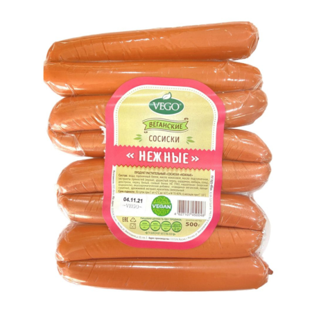 Продукт растит. Сосиски нежные "Vego"  500 гр. РФ