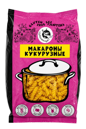 Макароны кукурузные без глютена  спираль "Чудесница"  300 гр.