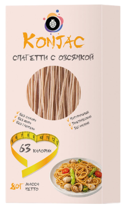 Конжак Спагетти сухой с овсянкой, 80 гр.