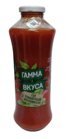 Сок томатный прямого отжима с мякотью, солью, стер. "Гамма вкуса" 730 мл.