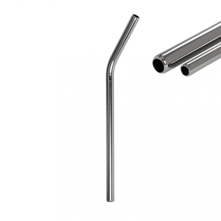 Трубочка для напитков металлическая изогнутая, 1 шт. ali