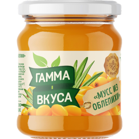 Десерт фруктовый "Мусс из облепихи" стер. "Гамма вкуса" 250 г., РБ