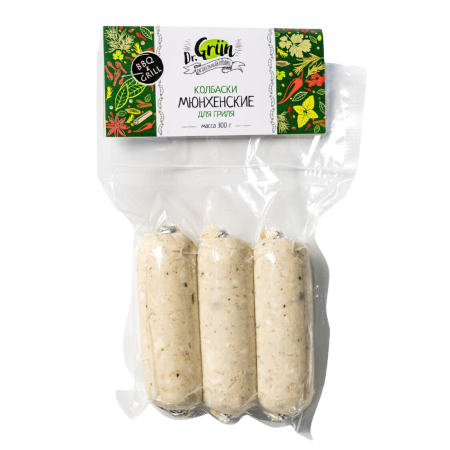 Продукт растит. колбаски "Мюнхенские" для гриля Dr. GRÜN 300гр.