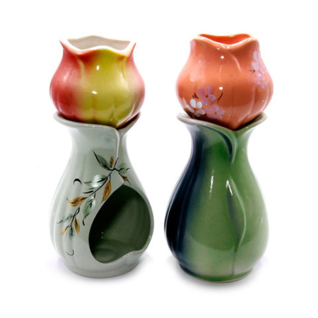 Аромалампа KER-05 Цветок Нежный Тюльпан керамика в глазури (ручная роспись)