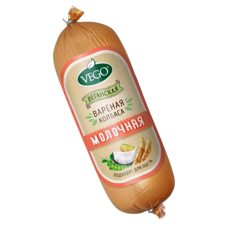 Продукт растит. Колбаса вареная Молочная "Vego"  400 гр.