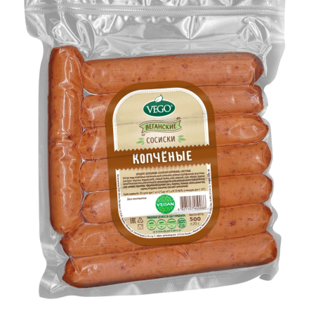 Продукт растит. Сосиски копченые "Vego"  500 гр. РФ