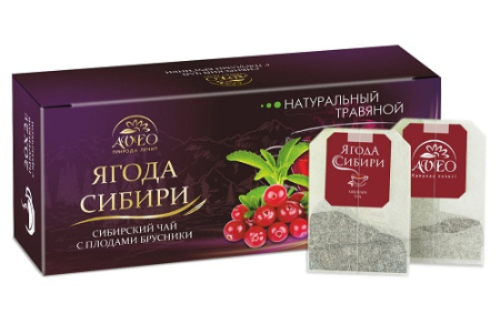 Чайный напиток "Ягода Сибири. Брусника" 2.0 гр*20 пак