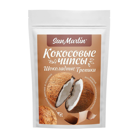 Кокосовые чипсы Шоколадные тропики San Martin 40гр