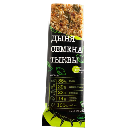 Орехово-фруктовый батончик "ECOVEK" дыня/семена тыквы  50 гр. РФ
