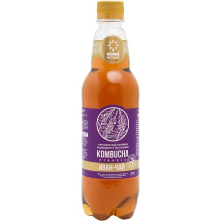 Напиток безалкогольный натурального брожения на чайном грибе " KOMBUCHA-CLASSIC" 0,555 л. РФ