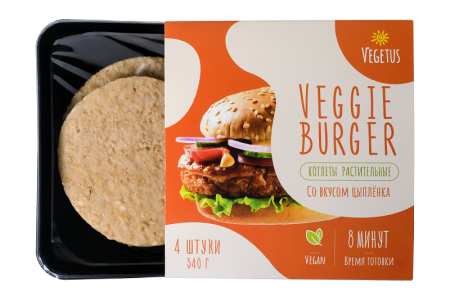 Полуфабрикат растительного происхождения VEGETUS "Бургер со вкусом цыпленка" 340 гр. зам.