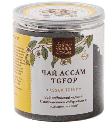 Чай черный ASSAM TGFOP "Золото Индии" 110 гр.