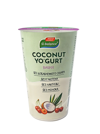 Продукт кокосовый питьевой COCONUT UO`GURT "Вишня" на йогуртовой закваске обогащенной пробиотиками 220гр., РФ