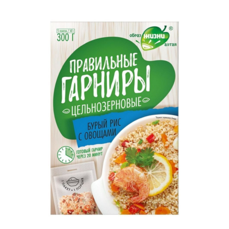 Рис бурый с овощами "Правильные гарниры" 300гр.
