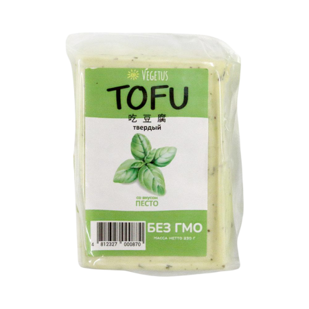 Продукт соевый «Тофу твердый» со вкусом «Песто» Vegetus 230гр.